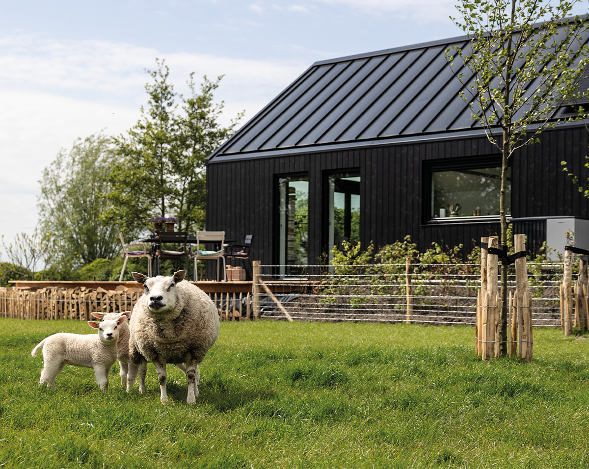 Zijkant van de mantelzorgwoning in Sint-Maartensdijk